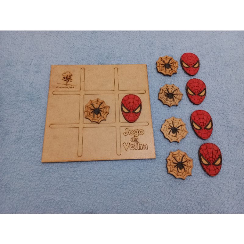 Jogo da Velha Personalizado Tema Homem Aranha e Amigos.