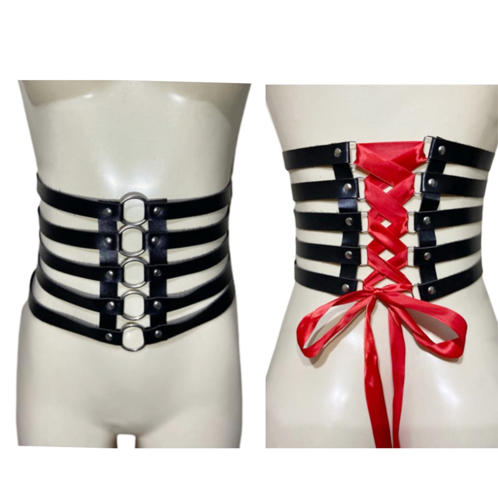 leather corset waist cincher