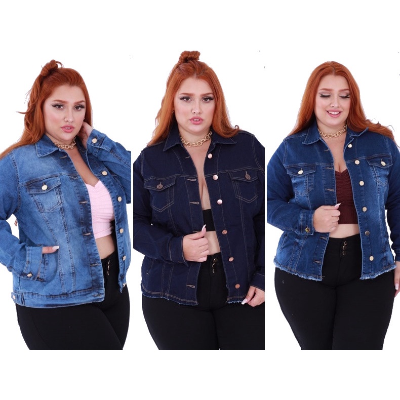 Jaquetas jeans store plus size feminina