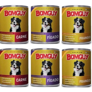 Combo com 6 Latas Bomguy 300g Sortidas Sabores Carne, Fígado e Frango