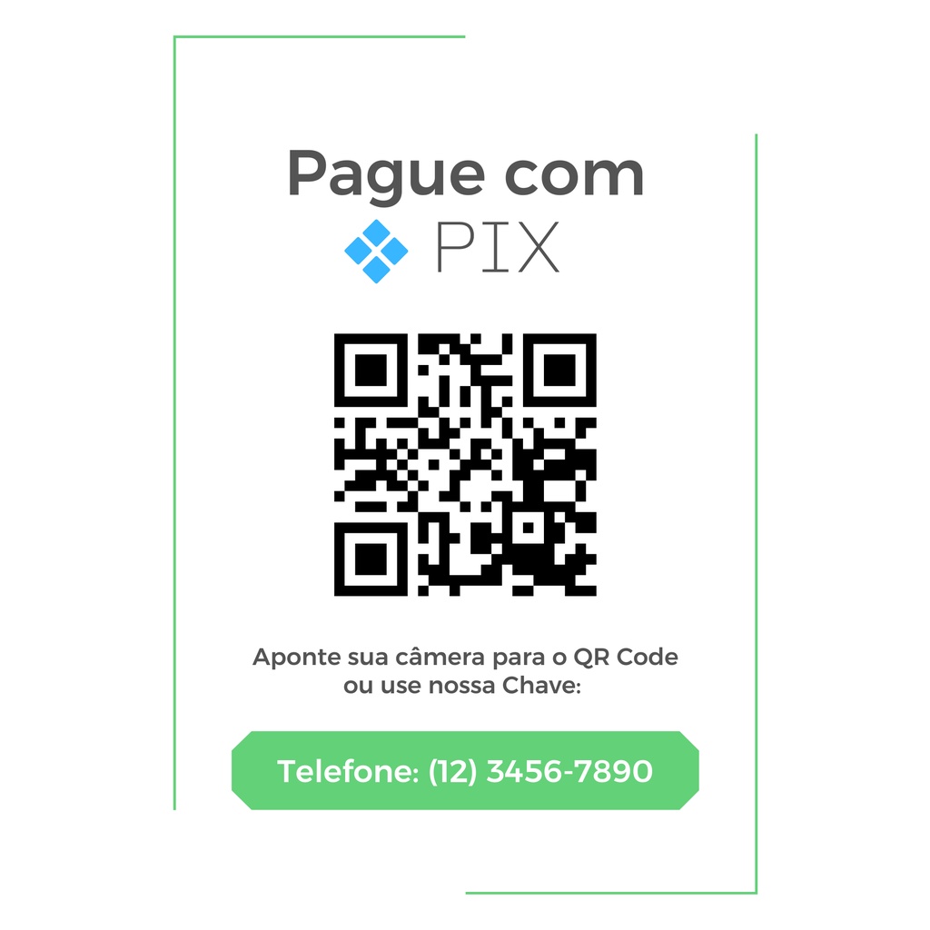 Placa Pix QR CODE Personalizada - Chave Pix