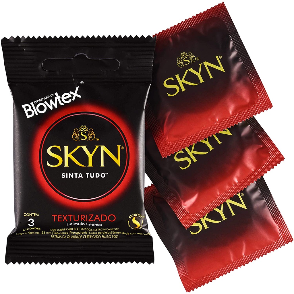 Preservativo Skyn Texturizada Sem Latex 3 Unidades Blowtex