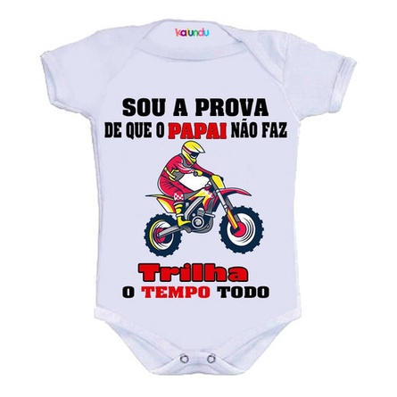 Body Bebê Personalizado Divertido Frases Baby Motocross Tal Pai Tal Filho  Produzido em Material Leve e Confortável