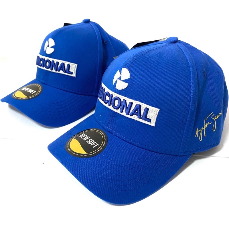 Boné Aba Curva Nacional Ayrton Senna Azul Envio 24h | Shopee Brasil