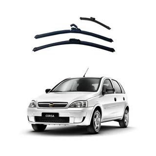 Kit Palheta Limpador Parabrisa Diant Tras Novo Corsa Hatch