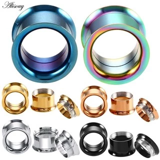 Alisouy 2pcs 2-30mm Esticadores De Orelha Plugues Expansores E Túneis Medidores 316L De Aço Inoxidável Piercing Jóias