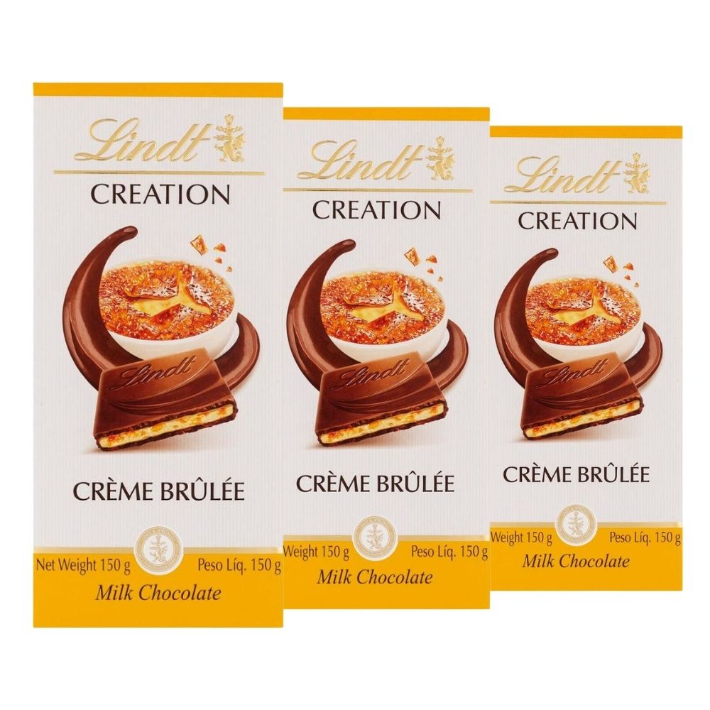 Chocolate Lindt Creation Creme Brulee 3 Barras De 150g Shopee Brasil 2700