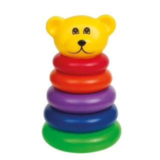 Brinquedo Bebe Infantil Urso de Argolas Empilhar Criança Presente 1 Ano