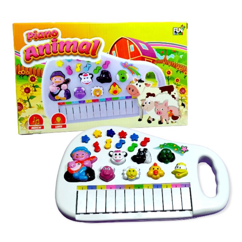 Piano Infantil Com Teclado Musical Divertido Sons De Animais - Cmz