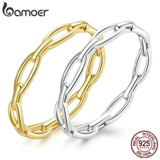 Bamoer Authentic 925 Esterlina Anéis De Design De Corrente De Prata Para Mulheres Moda Jóias BSR211 em Oferta na Shopee