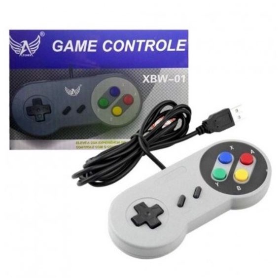 kit 4 Controle Super Nintendo Snes Joystick Usb Jogos Emulador Pc