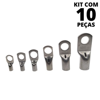 10un Terminal de Compressão 6mm² a 240mm² M5, M6, M8, M10, M12