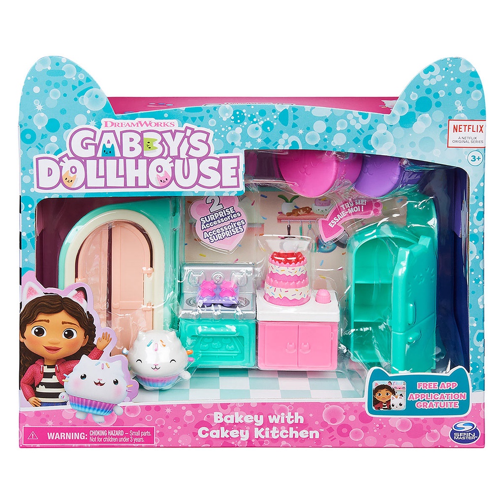 Gabby s Dollhouse Playset de Luxo Cozinha com Bolo