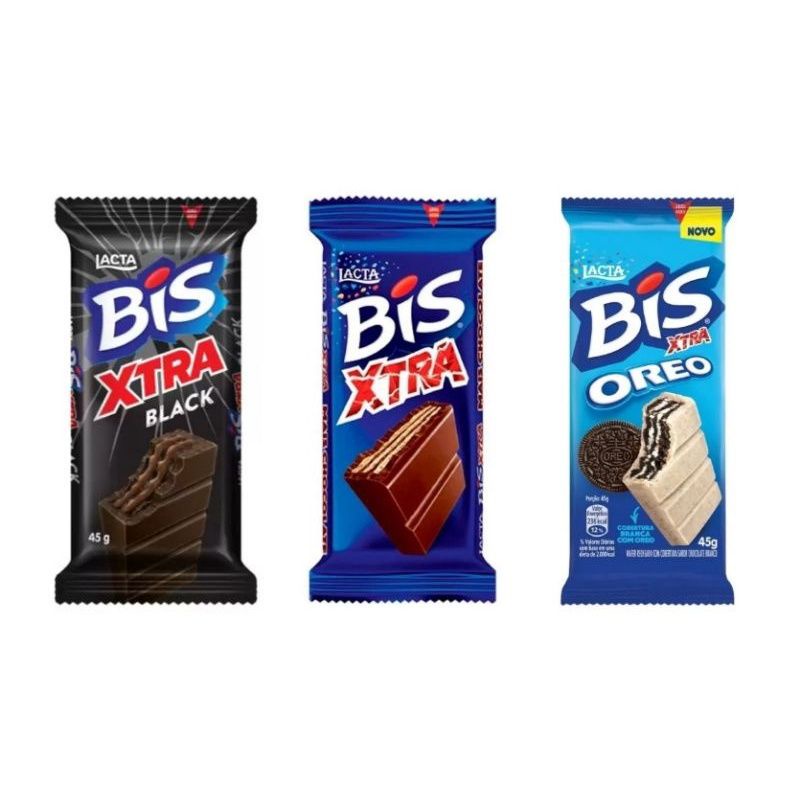 Chocolate Bis Xtra Ao Leite 1,08Kg Lacta 45g Caixa C/ 24 Unidades