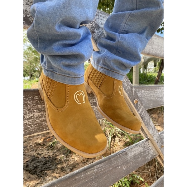 Bota Masculina Country Ferradura Mangalaga Marchador Couro Legítimo Vida Na Roça Agro + Promoção + Oferta