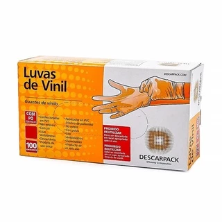 Cx De Luva Descartável De Vinil Tam M
