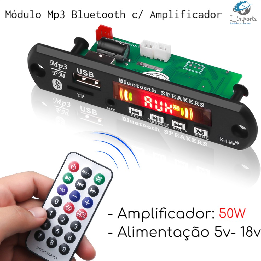 Módulo Mp3 Bluetooth com Amplificador 30w ou 50W