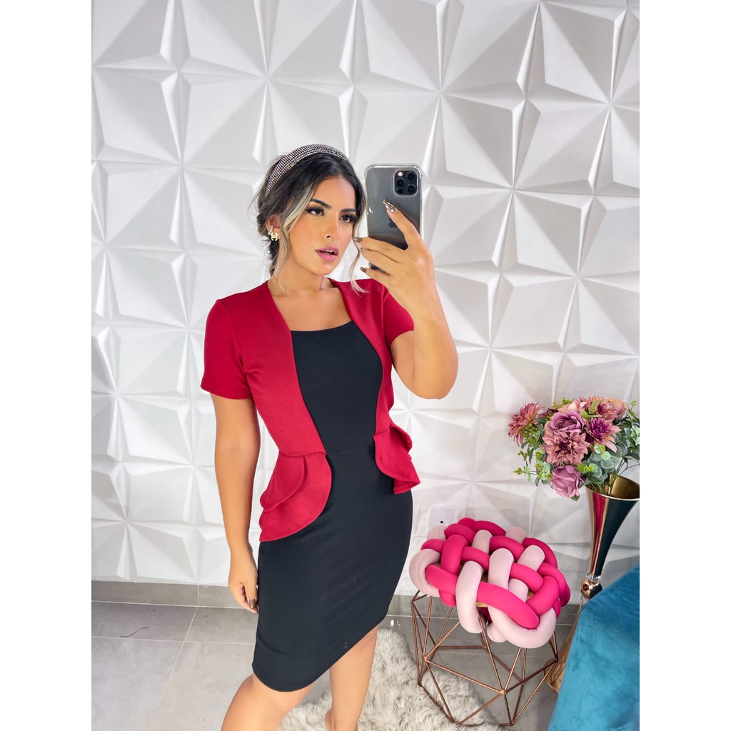 Vestido tubinho preto com hot sale blazer