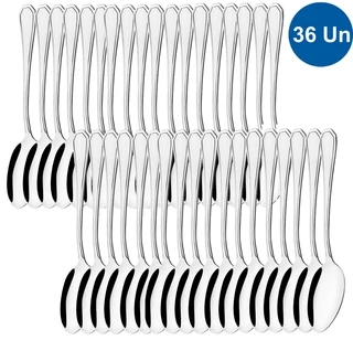 Jogo 36 Colher Mesa Sopa Restaurante Buffet Premium Conjunto Aço Inox Continental Original Line em Oferta na Shopee