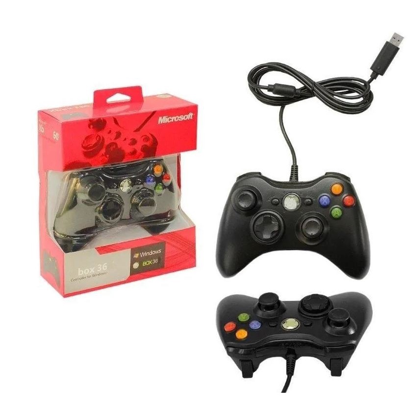 YCCSKY Controlador com fio, controlador com fio usb gamepad joystick  joystick controlador de jogo com dois vbt e botões de gatilho para xbox 360  Slim PC Windows 7/8/10 preto