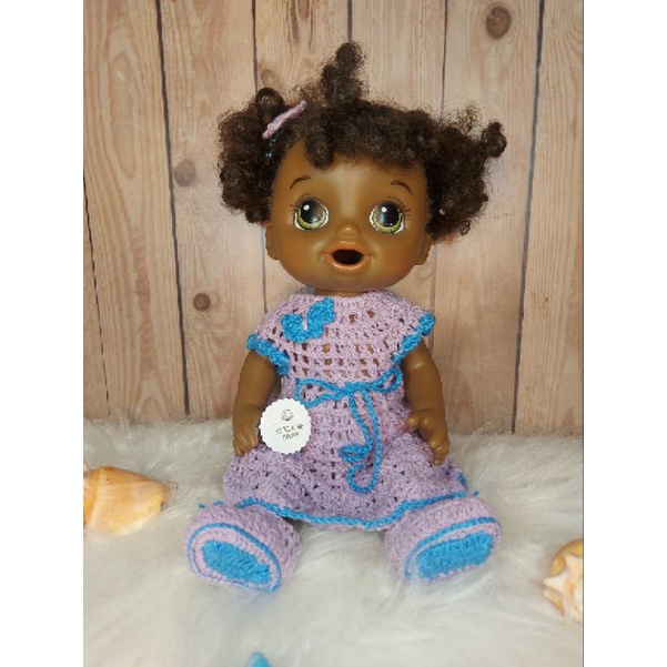 Vestido Em Crochê Para Boneca Baby Alive