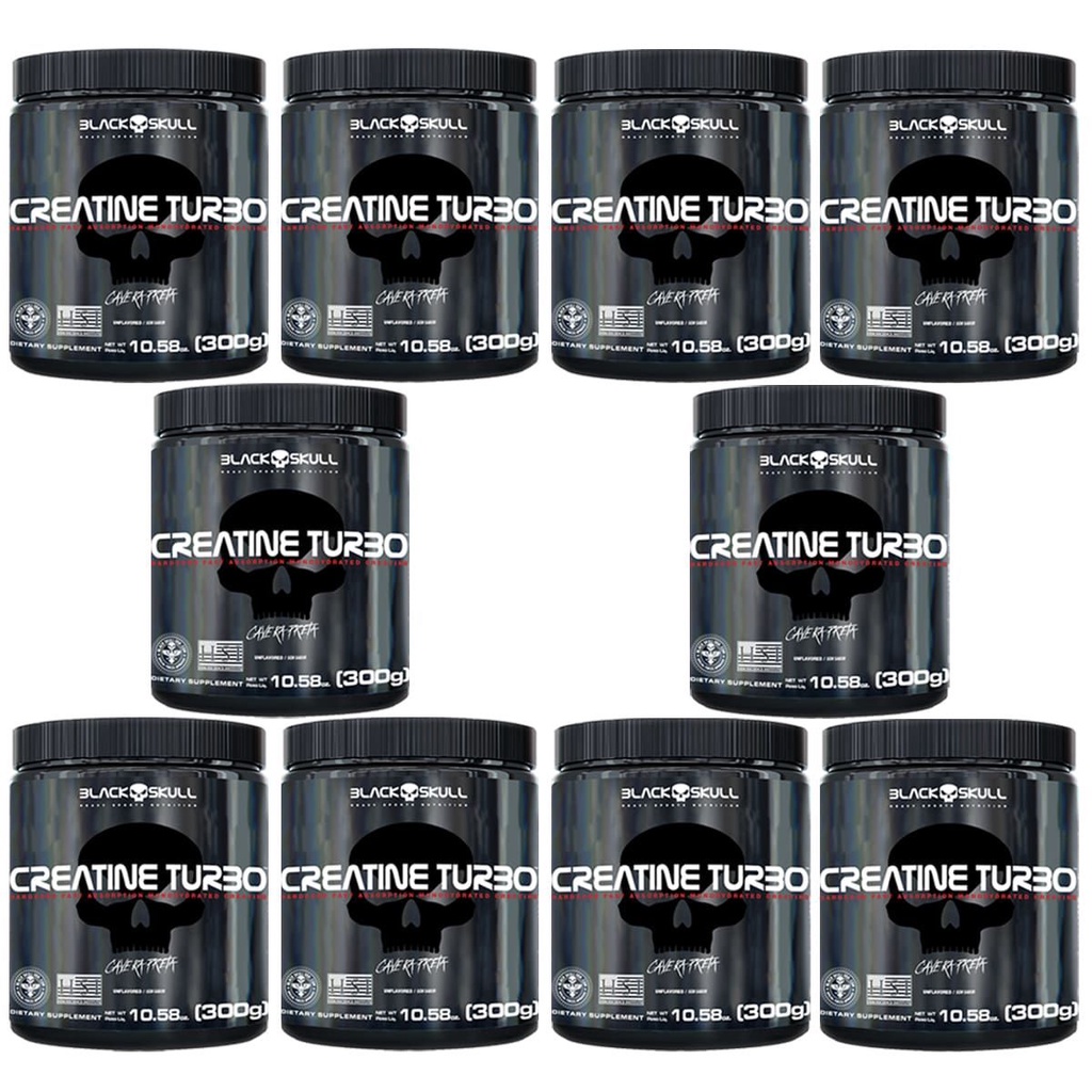Atacado suplementos Black Skull Compre 10 x Creatina Turbo 150 ou 300 g Black Scull.