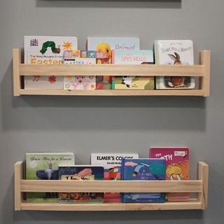 2 Prateleira decoração Nicho Porta Brinquedos Livros Infantil MDF Madeira Pinus