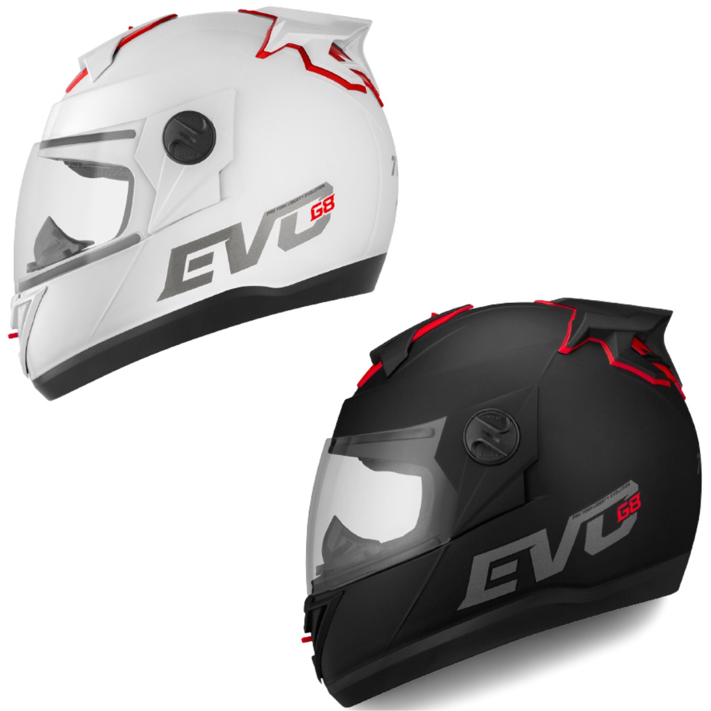 Capacete Moto Fechado Masculino e Feminino Pro Tork Evolution G8 Evo Solid Com Viseira Cristal e Narigueira