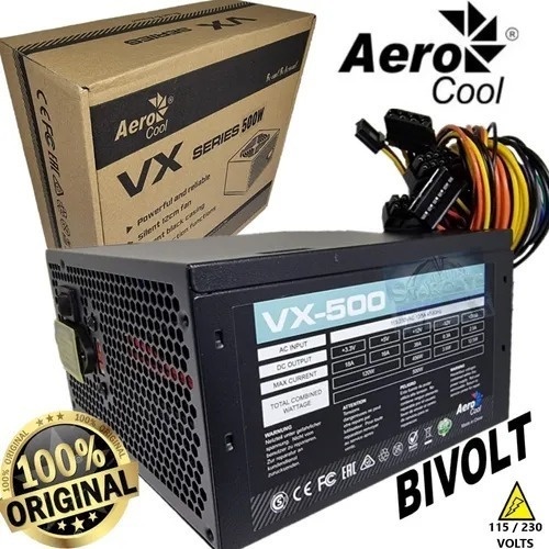 Fonte Aerocool W Advanced Vx Series Vx W Black Shopee Brasil