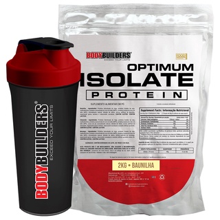 Kit Whey Optimum Isolate Protein 2kg + Coqueteleira - Suplemento Essencial Para o Treino Render ao Máximo -Bodybuilders