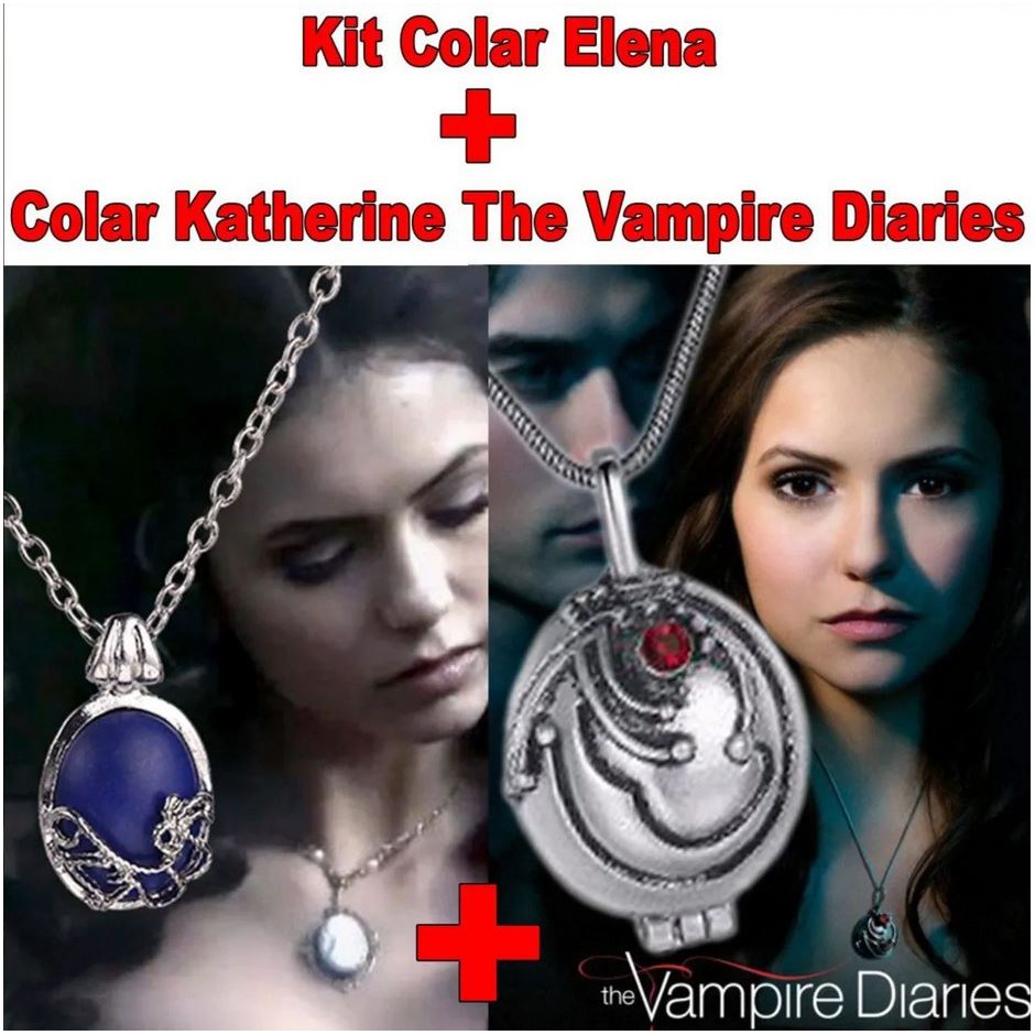 Colar da Katherine Pierce Diários De Um Vampiro Tvd the vampire diaries  colar pedra azul corrente joias