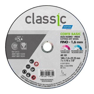 Disco De Corte 7 X1/16 X7/8 T41 A36r Classic Basic - Norton