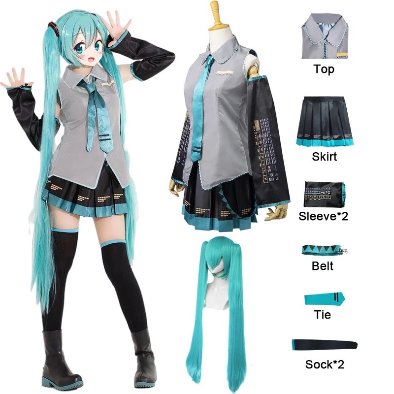 Anime japonês hatsune miku boneca de pelúcia kawaii menina bonita