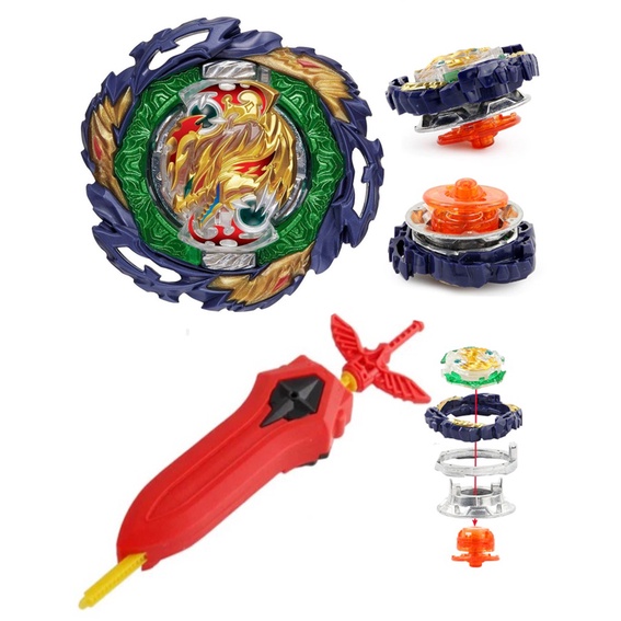 Beyblade Lançador Sparking Burst Superking Rotação Direita Faisca