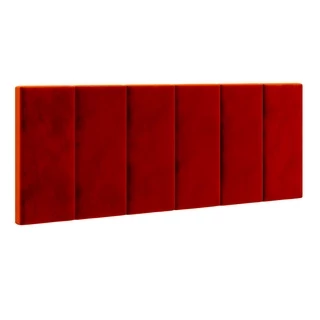 Cabeceira Painel Almofadada Casal 1,40 Dobrável Cama Box Itália - Vermelho Suede
