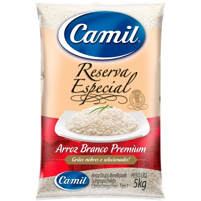 Arroz Branco Tipo 1 Reserva Especial Camil Premium Pacote 5kg Camil ...