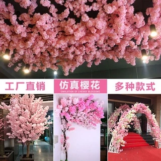 Flores de cerejeira decorativas artificiais(-6332)--(É mais favorável comprar os pacotes)