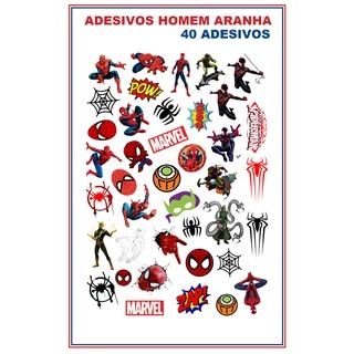 ADESIVOS HOMEM ARANHA - AUTO COLANTE - CARTELA