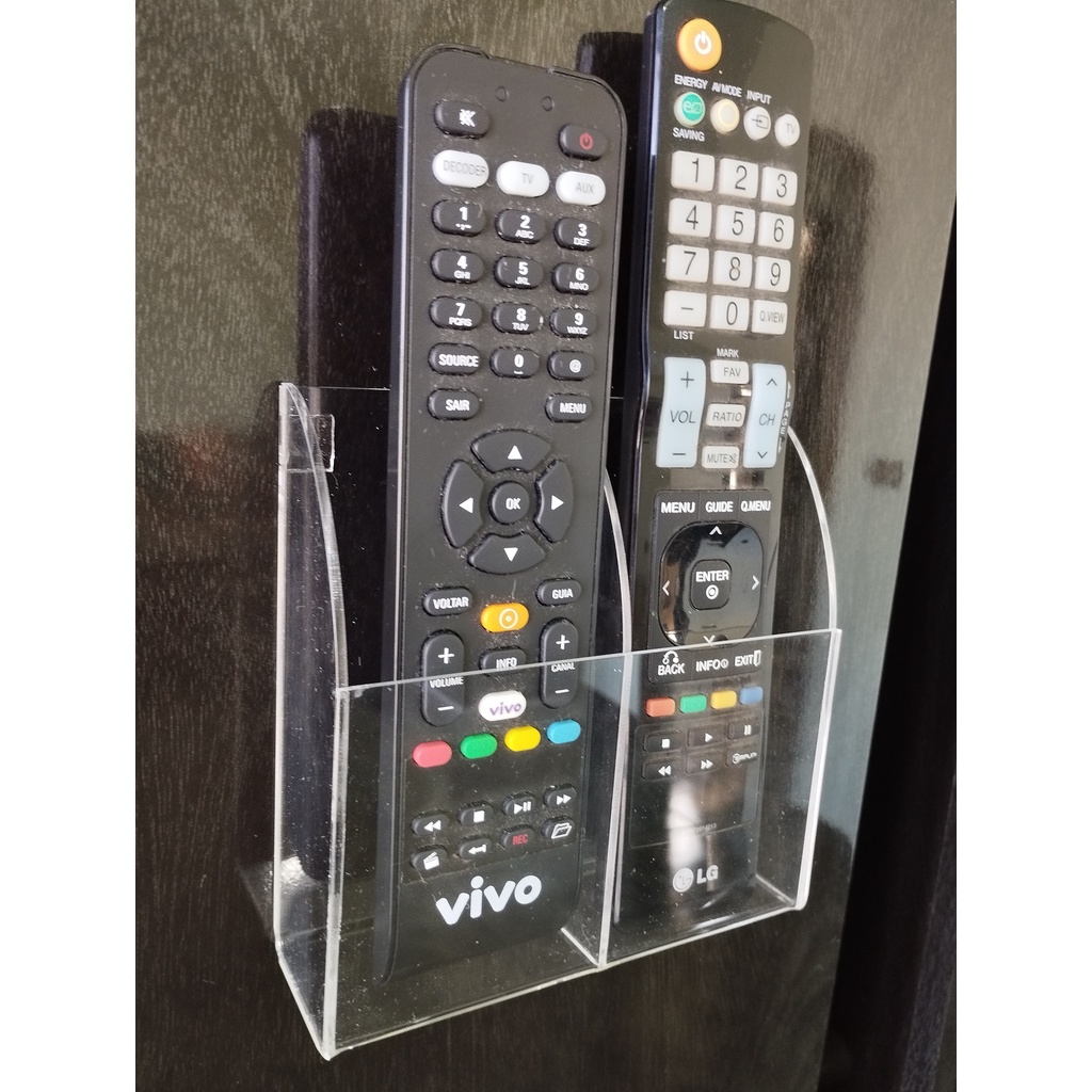 Porta Controle Remoto de TV e Ar Condicionado de Acrílico para 2 ...