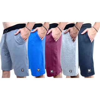 Kit Com 4 Bermudas de Moletom Masculino Básica Amarração Academia Promoção