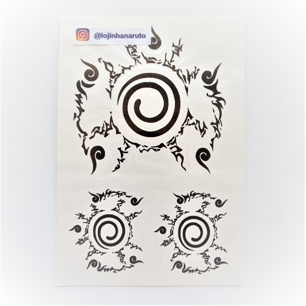 Tatuagem Temporária Selo Kurama\Kyuubi Naruto - 3 em 1 | Shopee Brasil