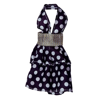 Vestido Para Boneca - Basic Doll Dress - Preta com bolinha