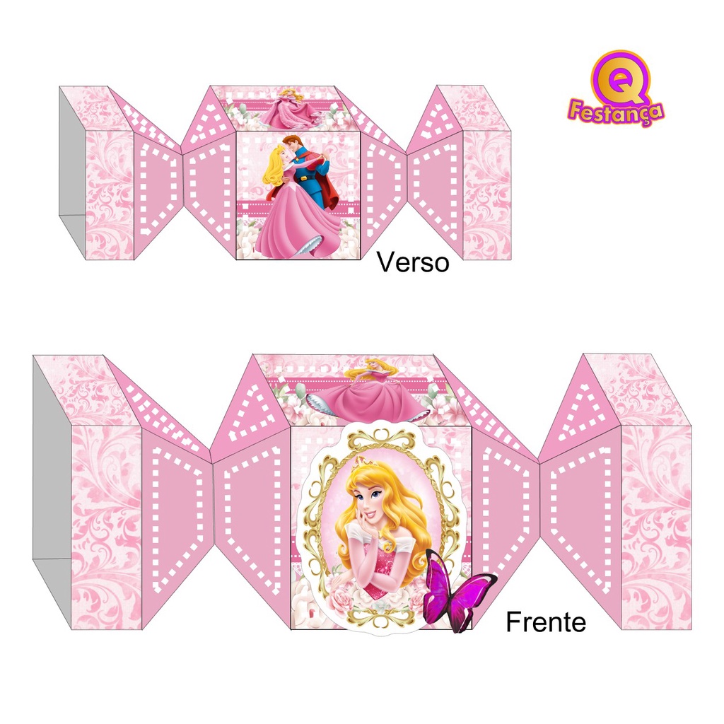 10 Caixas Bala A Bela Adormecida com Personagem e Aplique 3D | Shopee ...