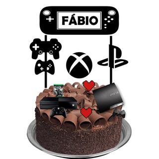 Topo de bolo de aniversário de jogo Level 9 – Suprimentos de bolo