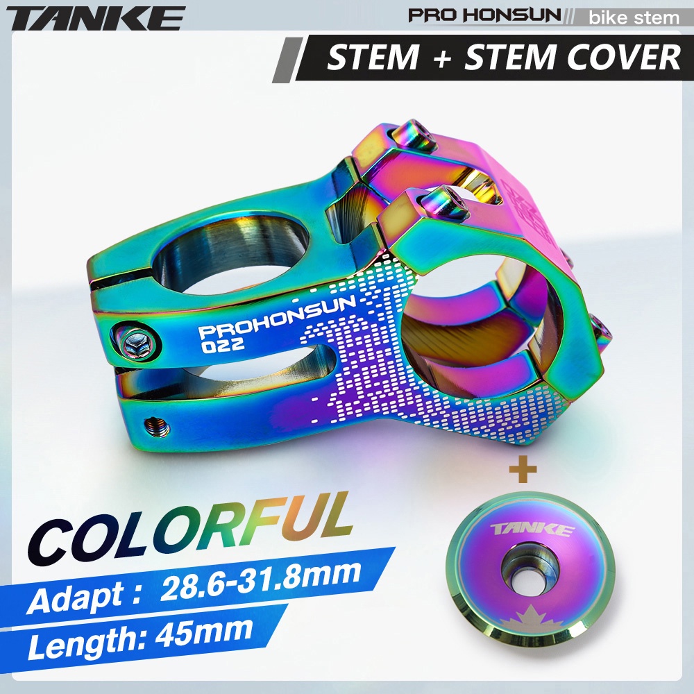 Haste Bicicleta TANKE MTB road Bike 45mm 0 ° short Fujo Colorido Hastes 31,8mm Prohonsun Handle bar XC AM Enduro Partes