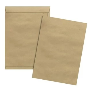 100 Envelopes Pardo Kraft Skn 25 Natural 17,6 x 25 Cm KAZ/ FORONI / Escritório / Correio / Documentos e Etc.