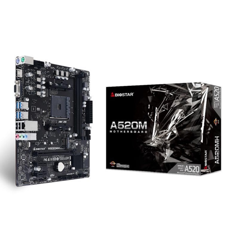 Placa Mae Biostar A520MH DDR4 Socket AM4 Chipset AMD A520