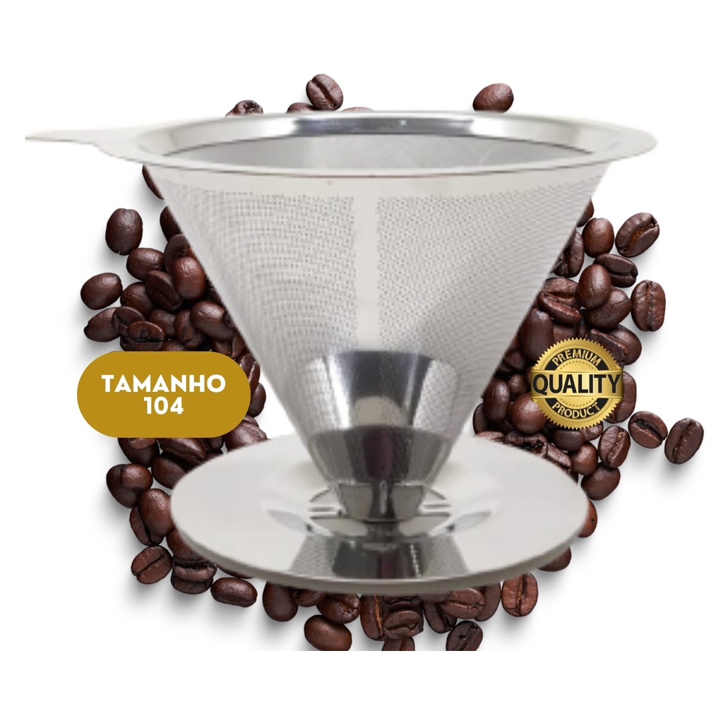 Filtro de Café Coador Inox 104 Extra Grande Reutilizável