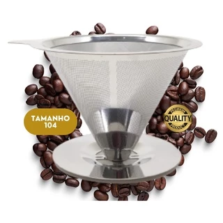 Filtro de Café Coador Inox 104 Extra Grande Reutilizável