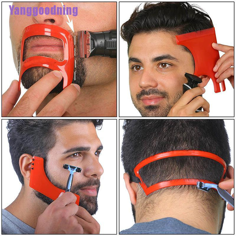 (Yanggoodning) 2/3/4Pcs Homens Barba Cabelo Goatee Neckline Guia De Barbear Kit De Corte De